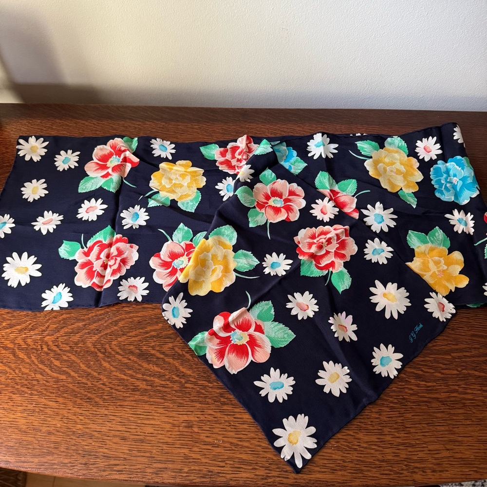 Floral Print Silk Scarf